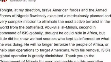 ABD Başkanı Trump: DEAŞ'ın Küresel İkinci Komutanı Öldürüldü