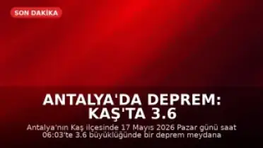 Antalya'da Deprem: Kaş'ta 3.6 Büyüklüğünde Sarsıntı