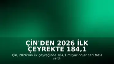 Çin'den 2026 İlk Çeyrekte 184,1 Milyar Dolarlık Cari Fazla Açıklaması