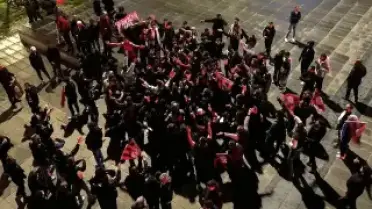 Çorum FK Taraftarlarından Yarı Final Galibiyeti Kutlaması