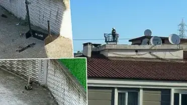 İnsansız Hava Aracı Sokak Ortasına Düştü, Hasara Yol Açtı