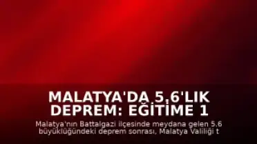 Malatya'da 5.6'lık Deprem: Eğitime 1 Gün Ara Verildi