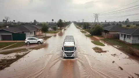 Güney Afrika'da Şiddetli Sel: Yollar Ulaşıma Kapandı