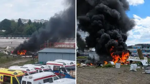 Varşova'da Hafif Uçağın Caddeye Düşmesi Sonucu 2 Kişi Öldü, 2 Kişi Yaralandı
