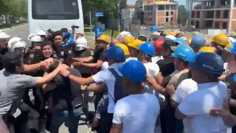 Ücretleri Ödenmeyen Madenciler Tekirdağ'da Eylem Yaptı