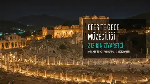 Efes Antik Kenti'nde Gece Müzeciliği Uygulamasına 2 Ayda 213 Binden Fazla Ziyaretçi İlgi Gösterdi