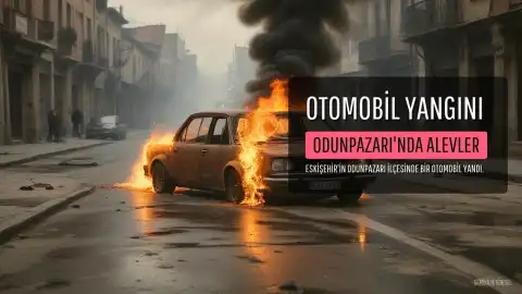 Odunpazarı'nda Bir Otomobil Alevlere Teslim Oldu