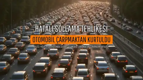 Düzce'de Silobasın Hatalı Sollaması Otomobil ile Burun Buruna Getirdi
