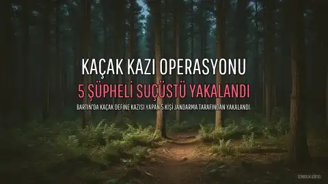 Bartın'da Kaçak Define Kazısı Yapan 5 Şüpheli Suçüstü Yakalandı