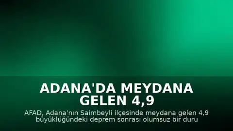 Adana'da Meydana Gelen 4,9 Büyüklüğündeki Deprem Sonrası AFAD'dan Açıklama