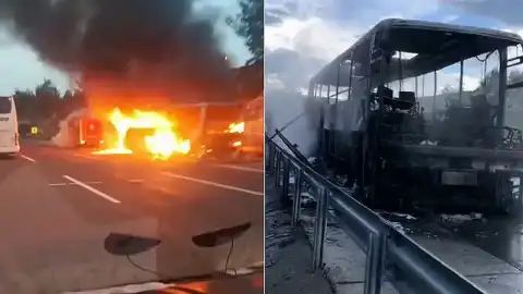 Antalya-İstanbul seferi yapan otobüs otoyolda alev aldı