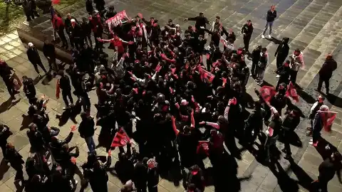 Çorum FK Taraftarlarından Yarı Final Galibiyeti Kutlaması