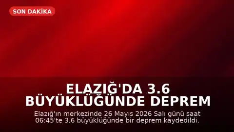 Elazığ'da 3.6 büyüklüğünde deprem meydana geldi