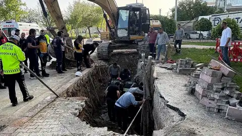 Konya'da Göçük Altında Kalan 2 İşçi Kurtarıldı