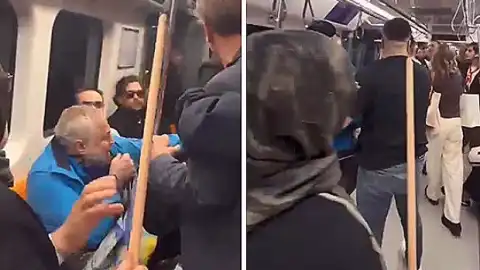 Metroda Şampiyonluk Kutlaması Kavgaya Dönüştü: Oklavalı Müdahale Kamerada