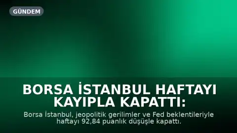Borsa İstanbul Haftayı Kayıpla Kapattı: Endeks ve Holding Hisselerinde Sert Düşüş