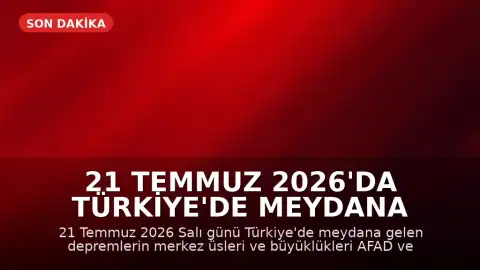 21 Temmuz 2026'da Türkiye'de Meydana Gelen Depremler: AFAD ve Kandilli Verileri