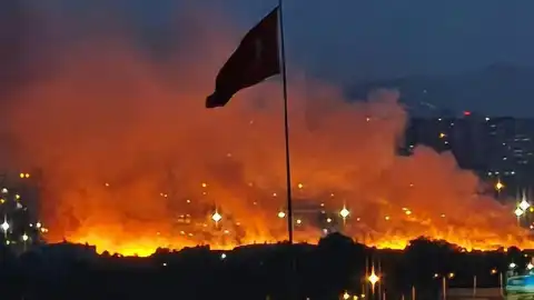 Ankara Etimesgut'ta Otluk Arazide Yangın Çıktı