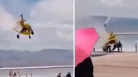 Çin'de Turistik Uçuş Yapan Hava Aracı Sahile Düştü
