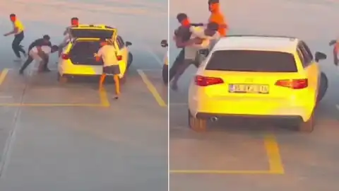 Davutlar Mahallesi'nde Yol Verme Tartışması Kavga ile Sonuçlandı: Olay Anı Kamerada