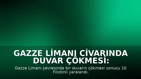 Gazze Limanı Civarında Duvar Çökmesi: 10 Yaralı