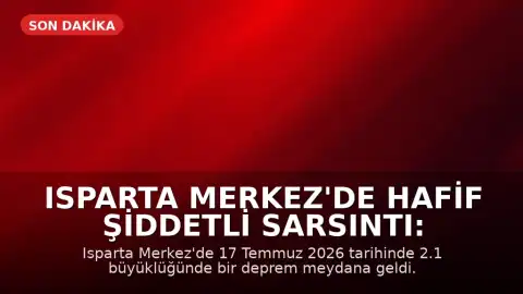 Isparta Merkez'de Hafif Şiddetli Sarsıntı: AFAD Verileri Paylaşıldı
