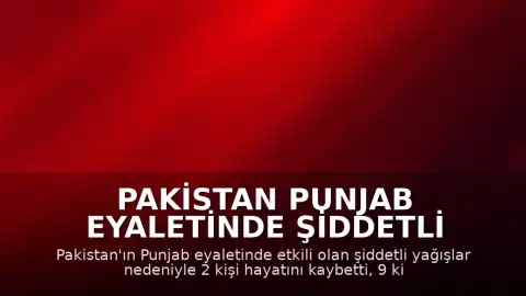 Pakistan Punjab Eyaletinde Şiddetli Yağışlar Can ve Mal Kaybına Yol Açtı