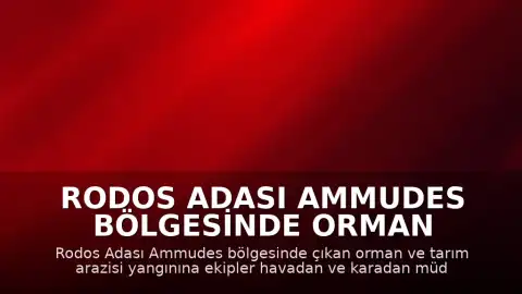 Rodos Adası Ammudes Bölgesinde Orman Yangını Meydana Geldi