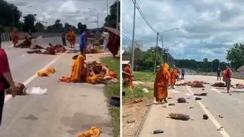 Tayland'da Kamyonetin Keşişlere Çarptığı Kazada 8 Kişi Öldü