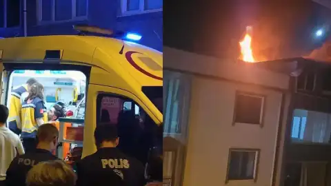 İstanbul'da 5 Katlı Binanın Çatısında Çıkan Yangında B.K. Dumandan Etkilendi