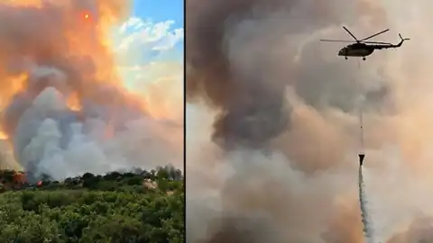 Manisa'da Orman Yangınına Müdahale Ediliyor