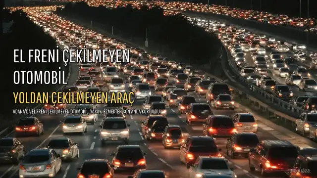 Adana'da El Freni Çekilmeyen Otomobil Yayayı Ezmekten Son Anda Kurtuldu