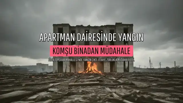 Iğdır'da Apartman Dairesinde Çıkan Yangına Komşu Binadan Müdahale Edildi