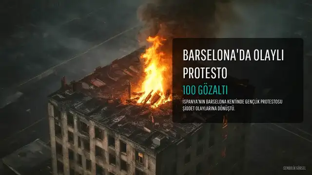 Barselona'da Gençlik Protestosunda 100 Gözaltı