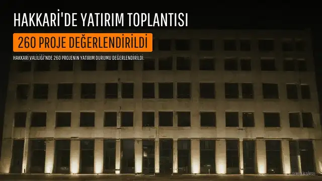 Hakkari'de 260 Projenin Yatırım Durumu Değerlendirildi