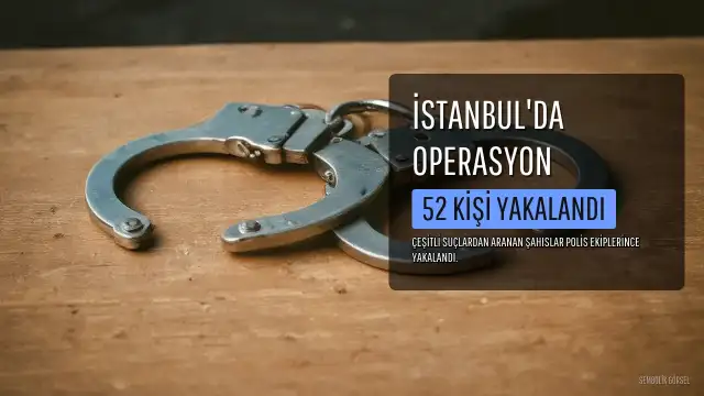 İstanbul'da Çeşitli Suçlardan Aranan 52 Kişi Yakalandı: Bir Hükümlünün Cezası 56 Yıl