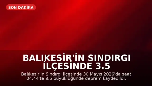 Balıkesir'in Sındırgı ilçesinde 3.5 büyüklüğünde deprem kaydedildi