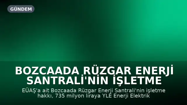 Bozcaada Rüzgar Enerji Santrali'nin İşletme Hakkı 735 Milyon Liraya Özelleştirildi