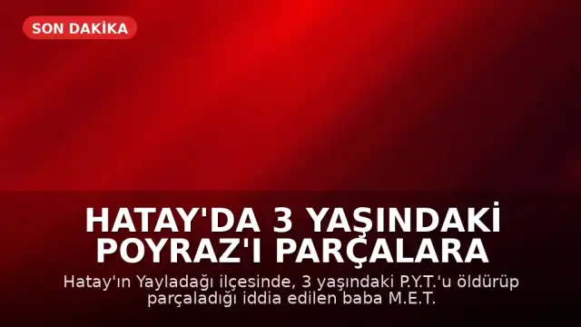 Hatay'da 3 Yaşındaki Poyraz'ı Parçalara Ayırdığı İddia Edilen Baba Tutuklandı