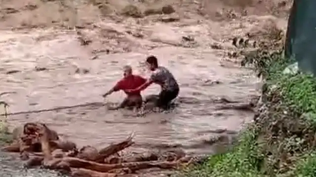 Hatay'da Sel Sonrası Dere Yatağında Tehlikeli Kütük Toplama Girişimi