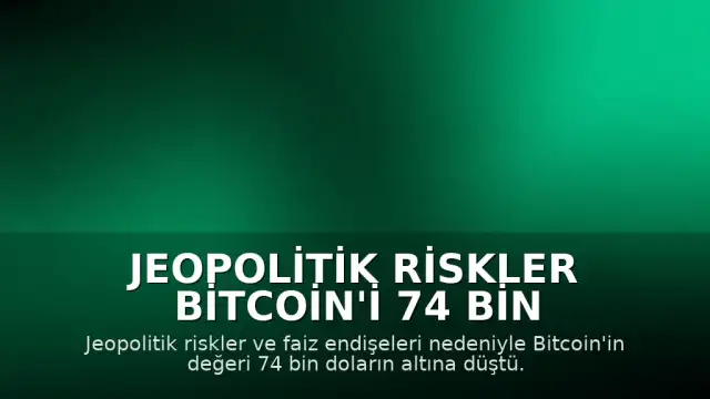 Jeopolitik Riskler Bitcoin'i 74 Bin Doların Altına İtti
