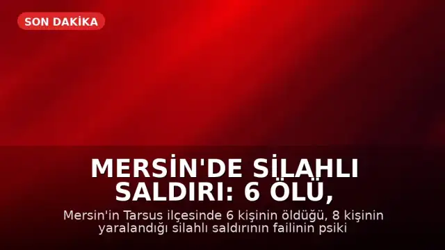 Mersin'de Silahlı Saldırı: 6 Ölü, 8 Yaralı - Saldırganın Psikiyatrik Geçmişi Ortaya Çıktı