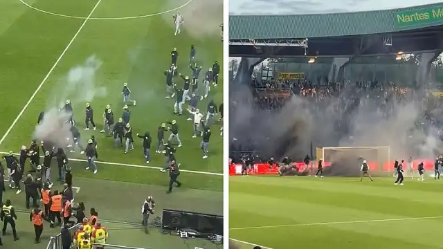 Nantes Taraftarları Sahaya Girdi, Teknik Direktör Darbedildi