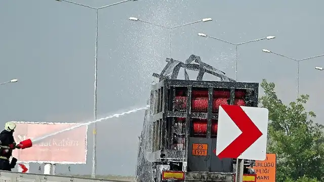 Aksaray'da TIR'da Çıkan Yangın Ormana Sıçradı