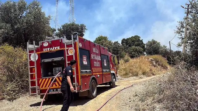 Bodrum'da Makilik Alanda Çıkan Yangın Söndürüldü