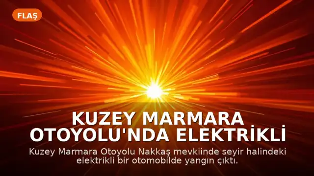 Kuzey Marmara Otoyolu'nda Elektrikli Otomobil Yangını: Aile Son Anda Kurtuldu