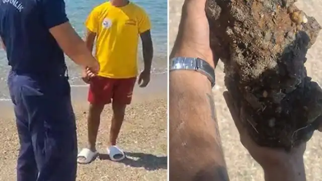 Çanakkale Kepez'de Halk Plajında Patlamamış Askeri Mühimmat Bulundu