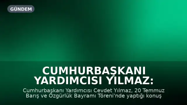 Cumhurbaşkanı Yardımcısı Yılmaz: Kıbrıs Türk Cumhuriyeti'nin varlığı devam edecektir