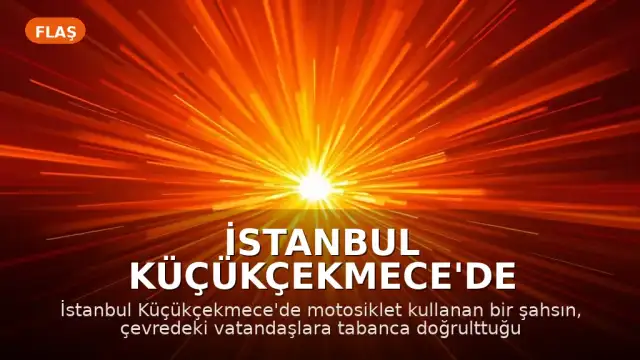 İstanbul Küçükçekmece'de Motosikletli Şahsın Silahlı Tehdit Anları Kamerada