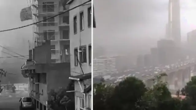 İstanbul'da Şiddetli Fırtına: Ağaçlar Devrildi, Çatılar Uçtu, Uçaklar Havada Tur Attı